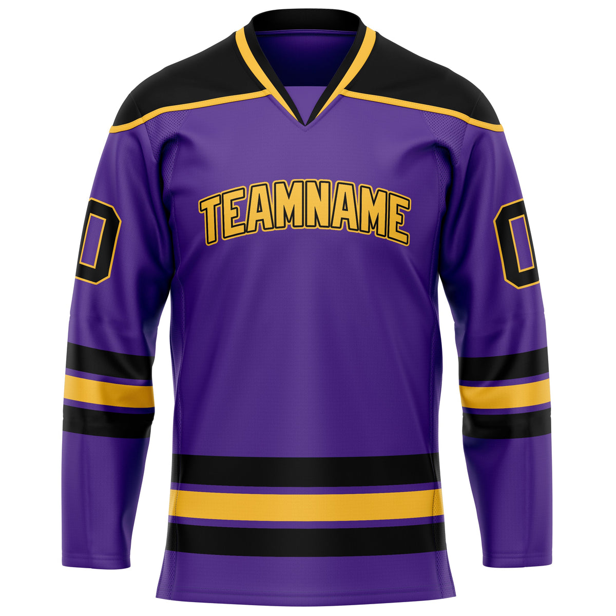 Custom Purple Black Solid Colour Hockey Jersey