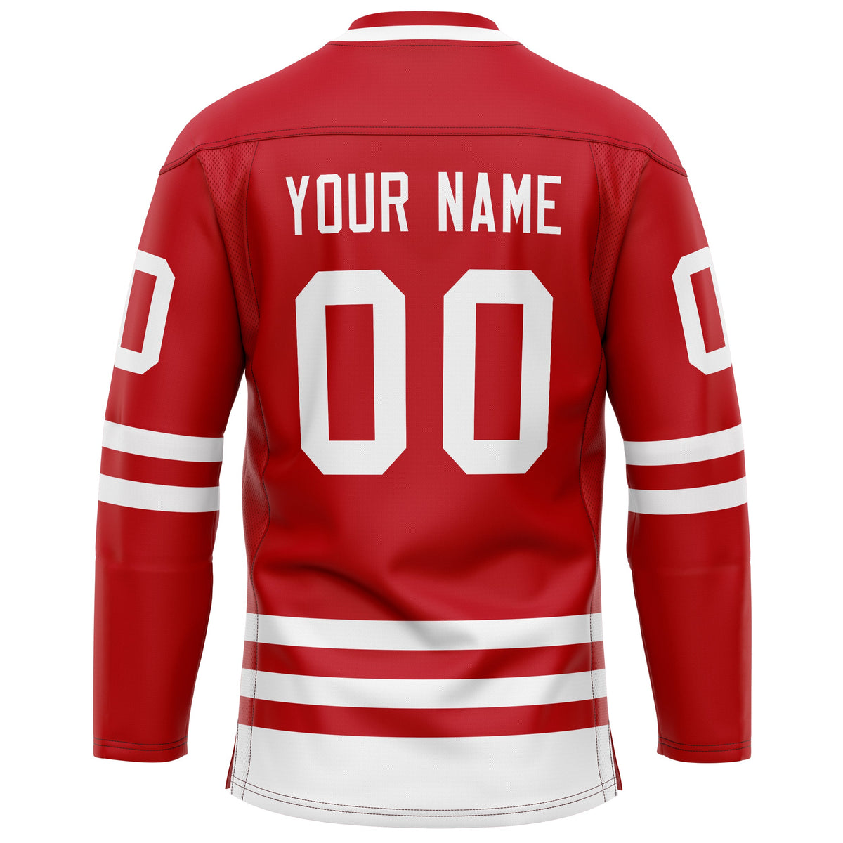 Custom Red White Solid Colour Hockey Jersey