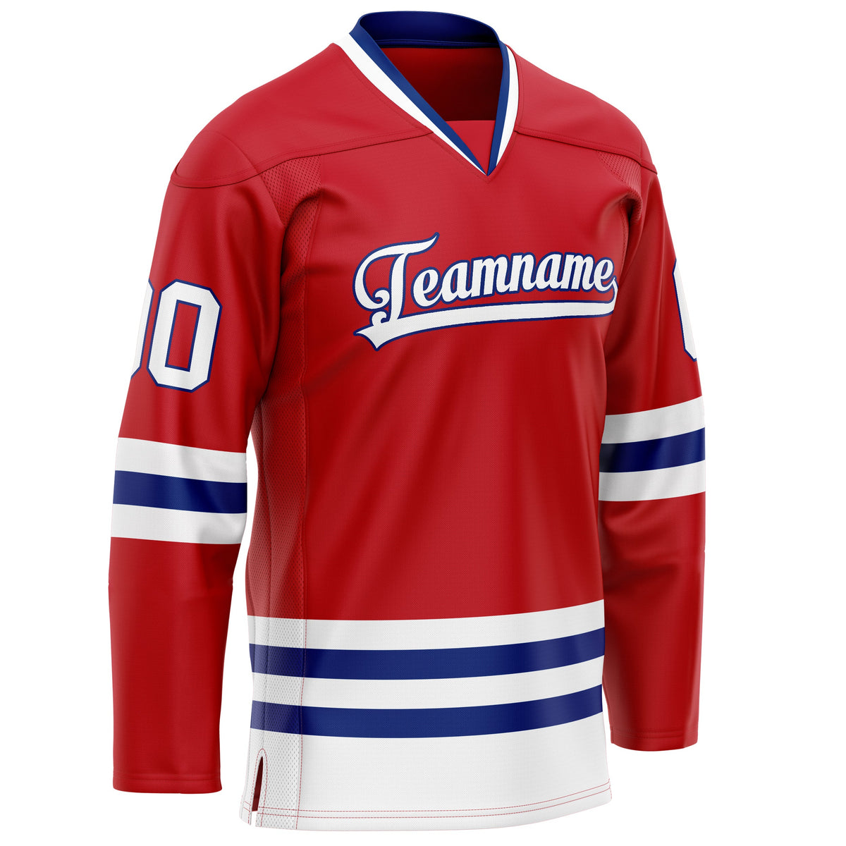 Custom Red Navy Solid Colour Hockey Jersey