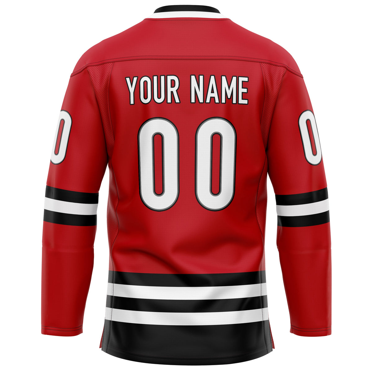 Custom Red Black Solid Colour Hockey Jersey