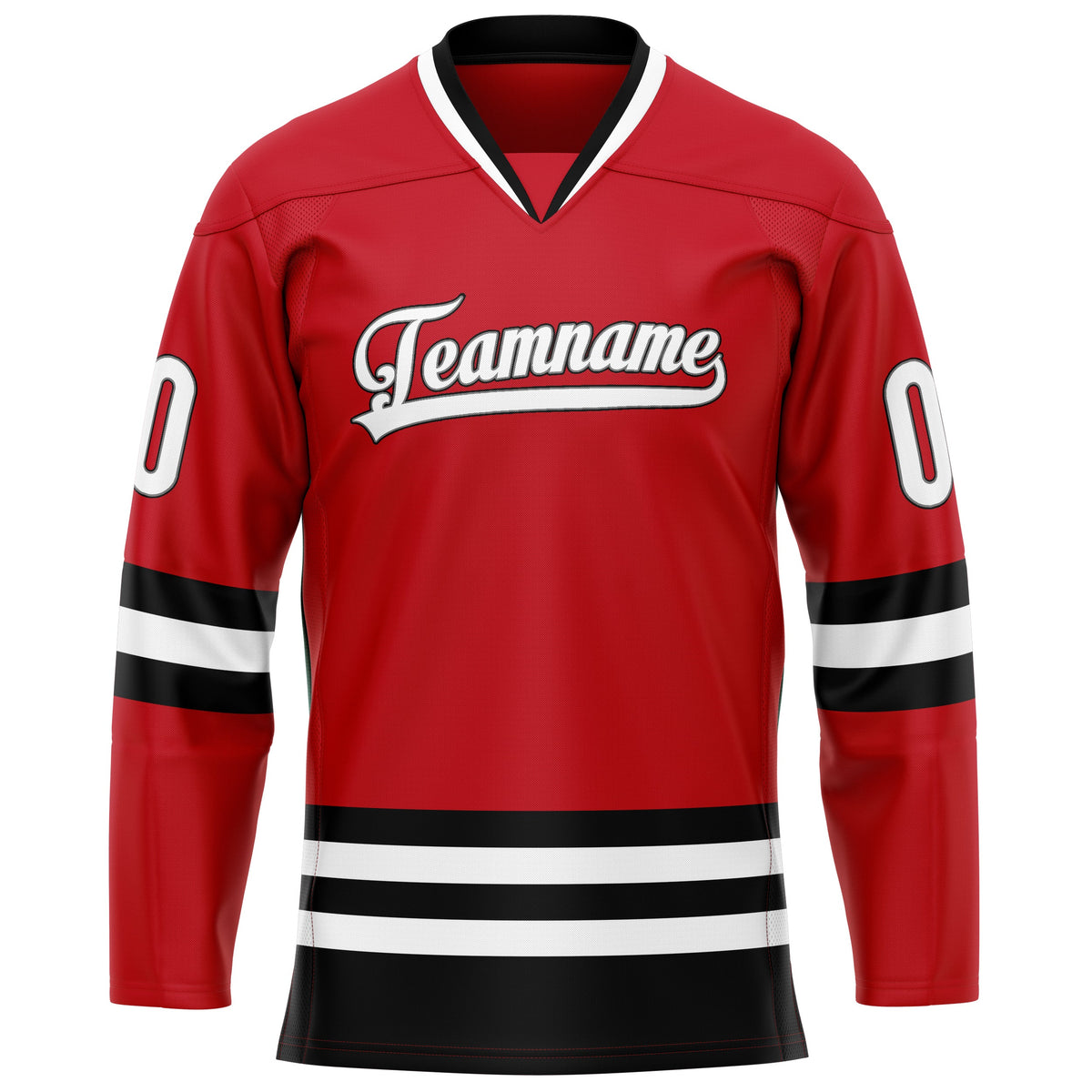 Custom Red Black Solid Colour Hockey Jersey