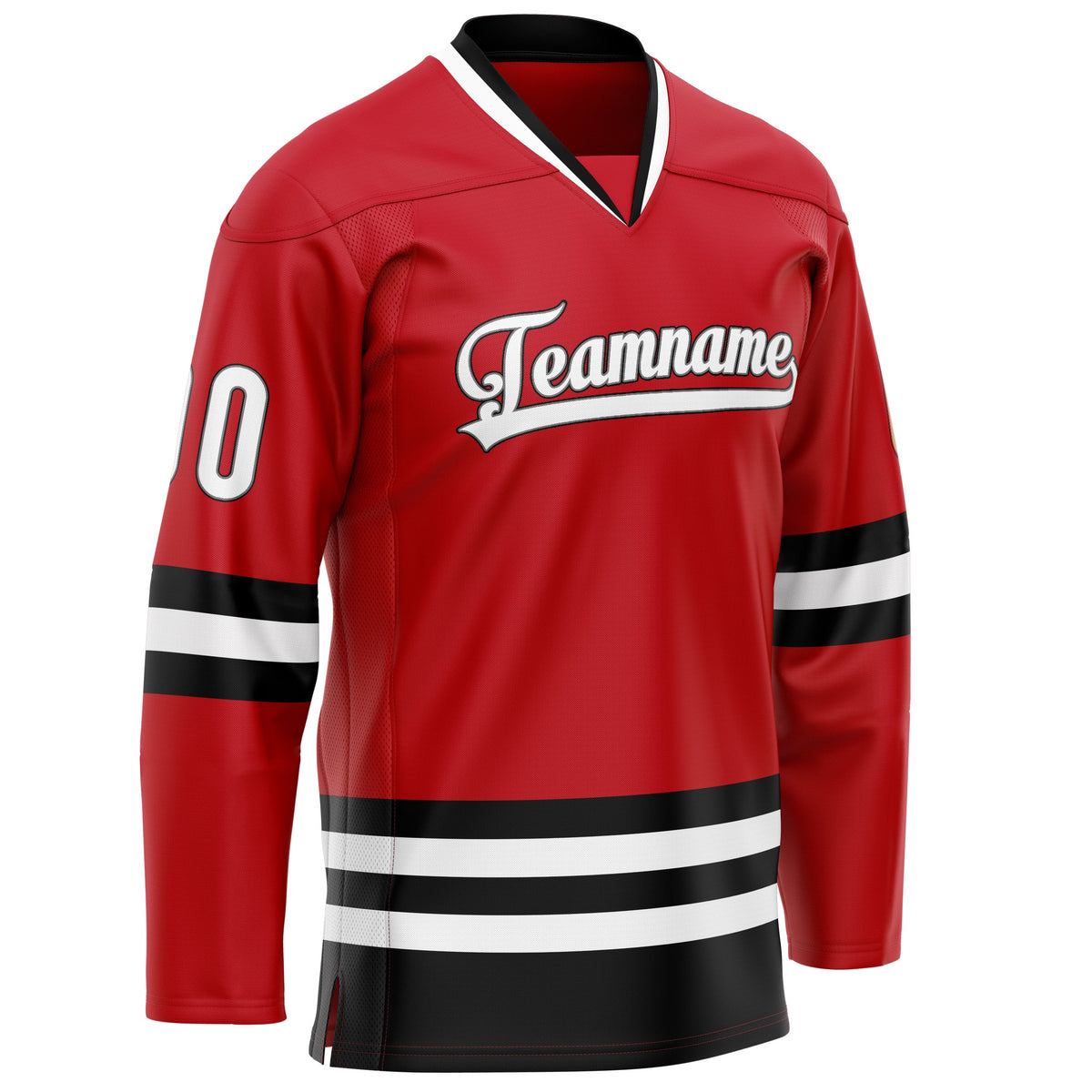 Custom Red Black Solid Colour Hockey Jersey