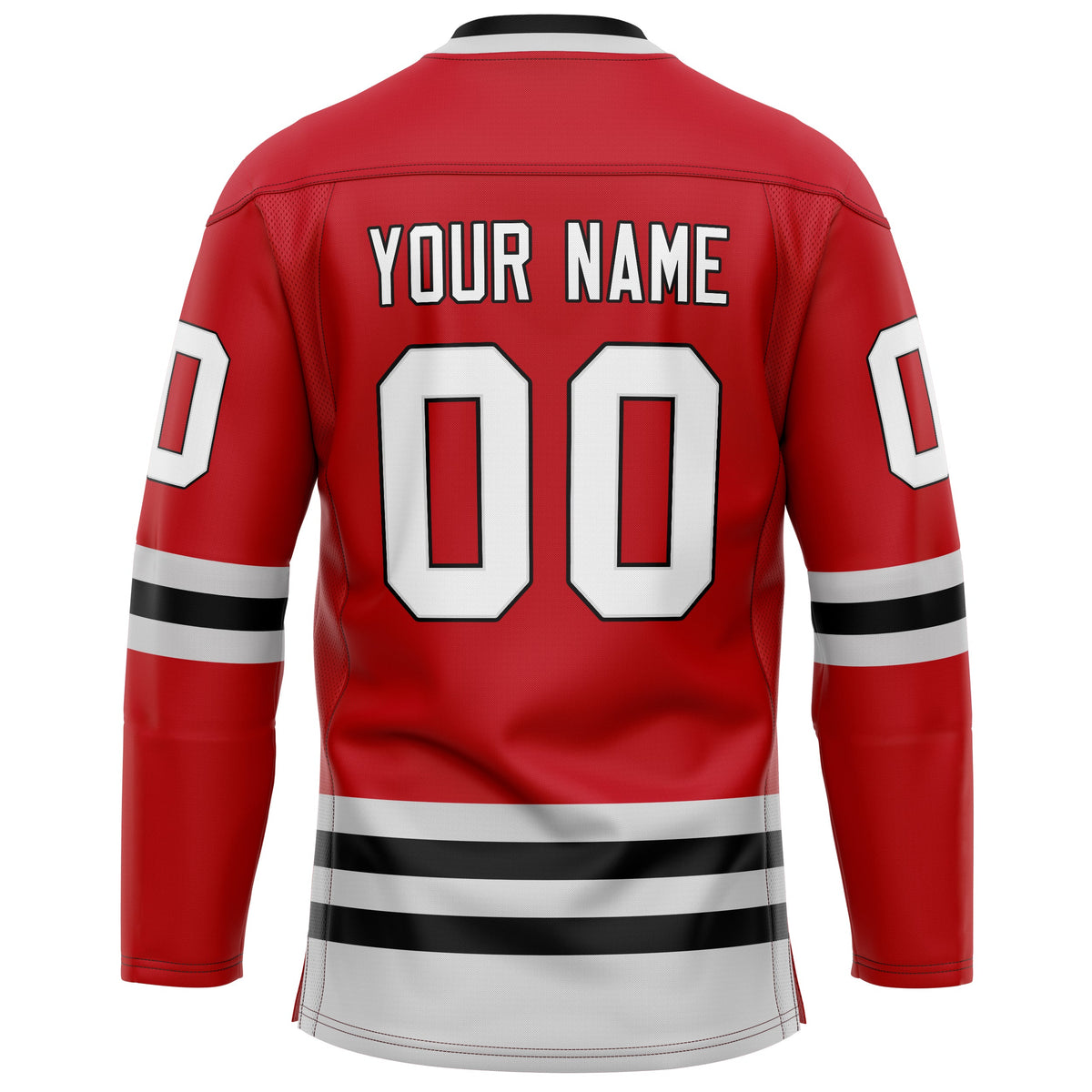 Custom Red White Solid Colour Hockey Jersey