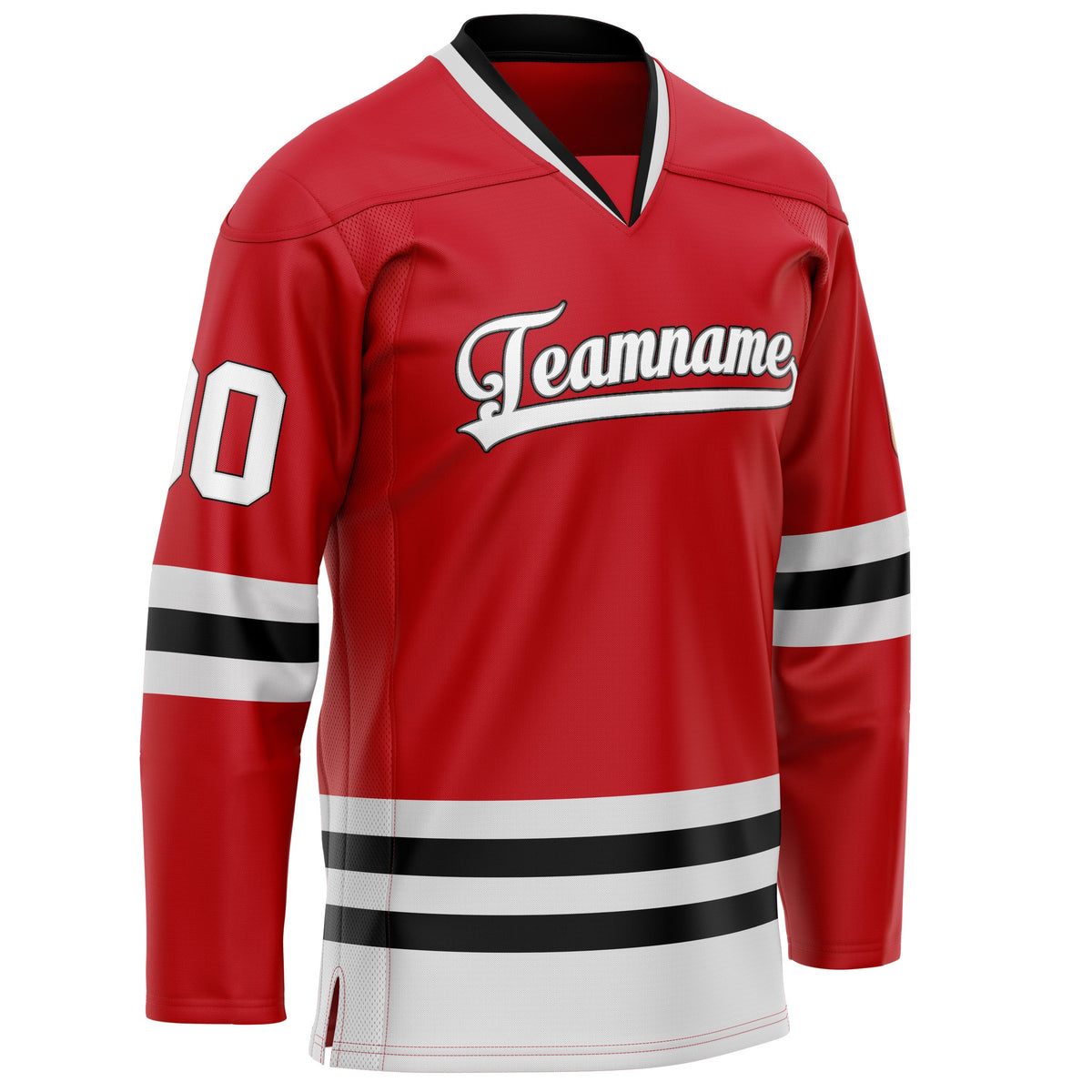 Custom Red White Solid Colour Hockey Jersey