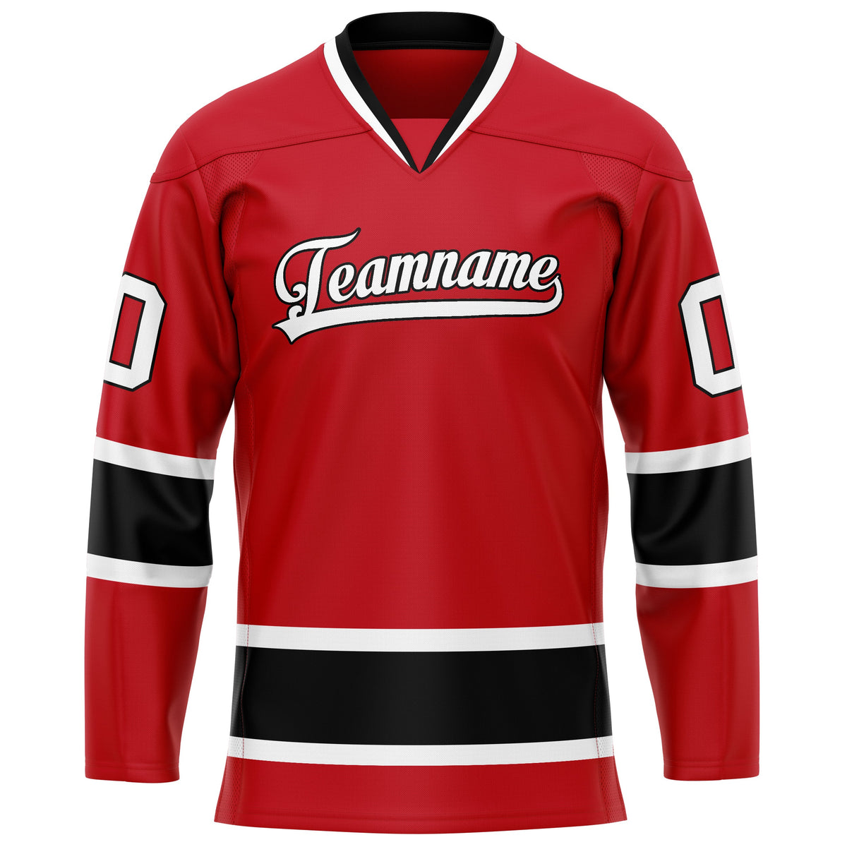 Custom Red Black Solid Colour Hockey Jersey