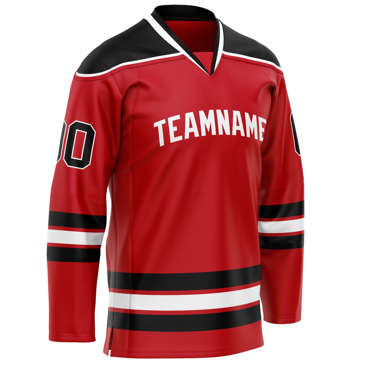 Custom Red Black Solid Colour Hockey Jersey