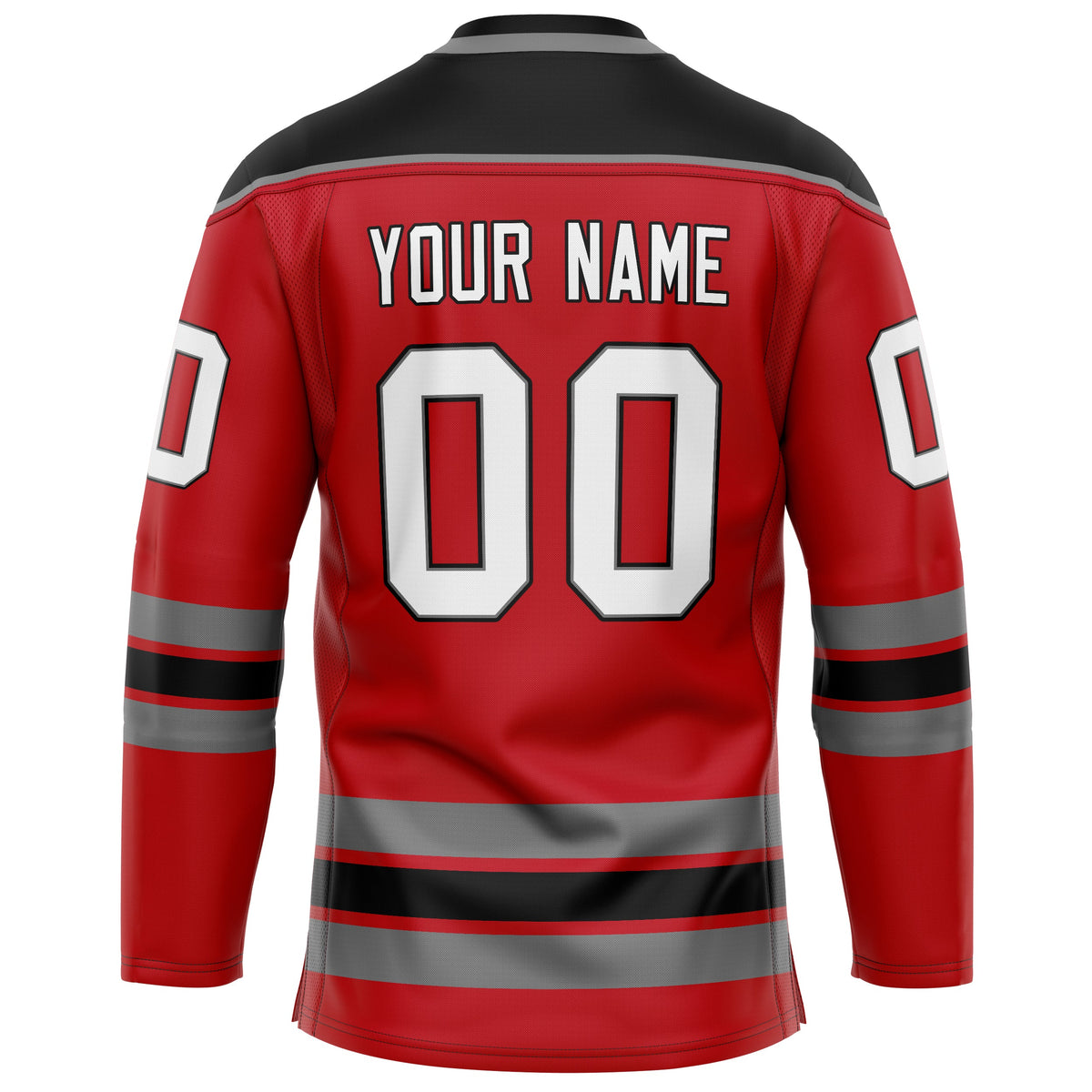 Custom Red Black Solid Colour Hockey Jersey