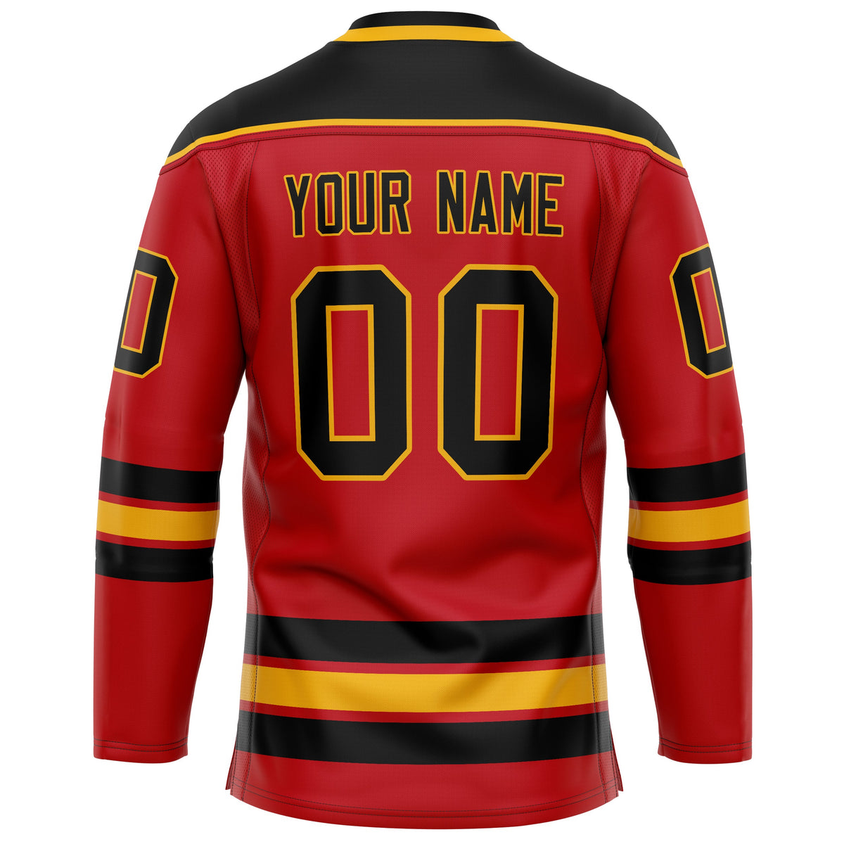 Custom Red Black Solid Colour Hockey Jersey