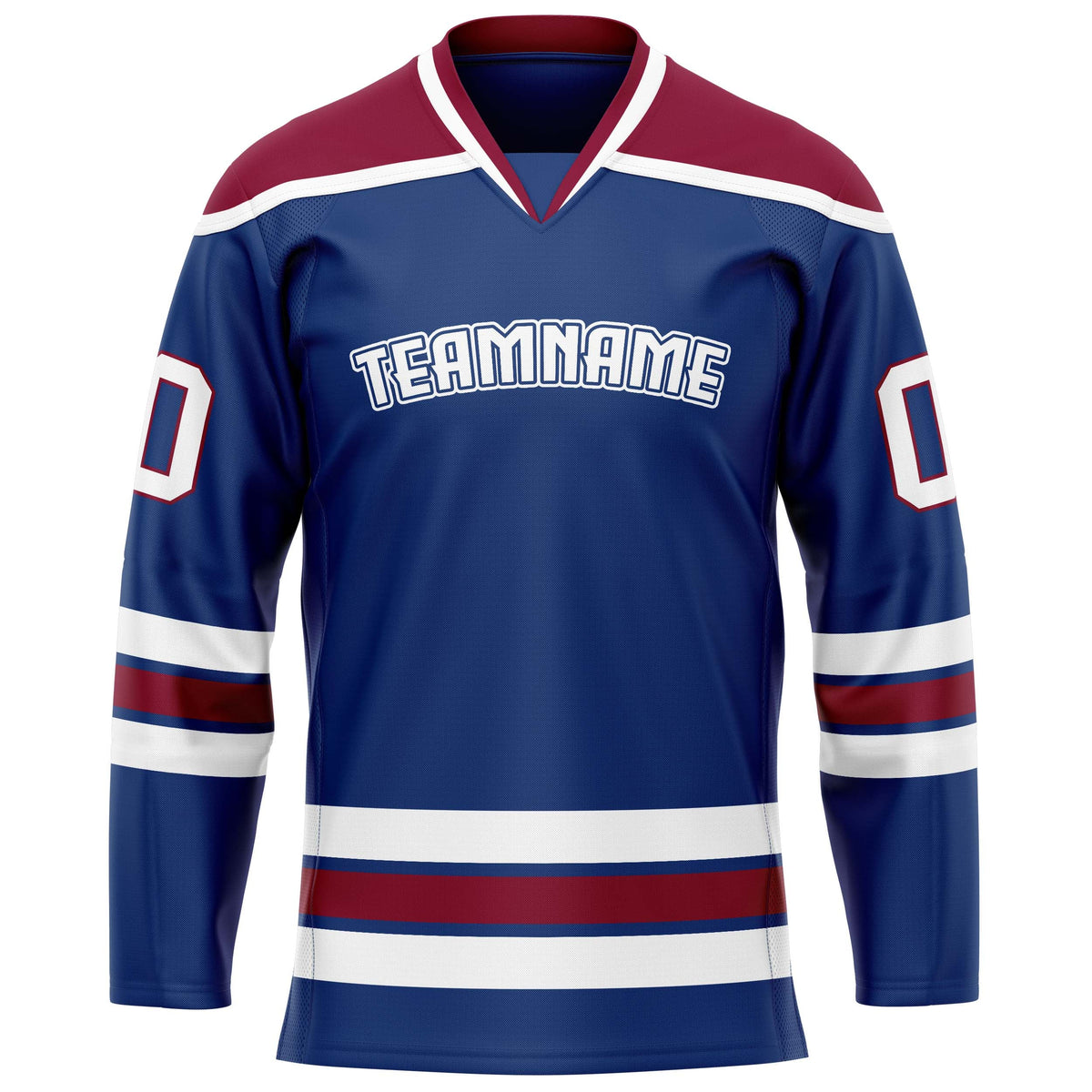 Custom Royal Crimson Solid Colour Hockey Jersey