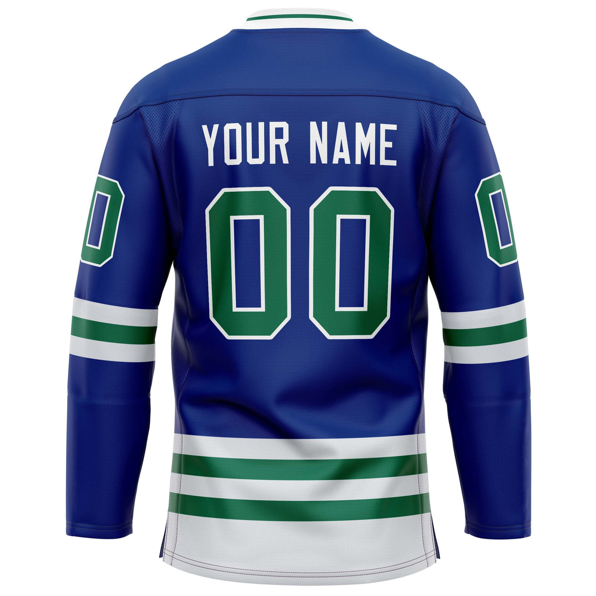 Custom Royal Kelly Green Solid Colour Hockey Jersey