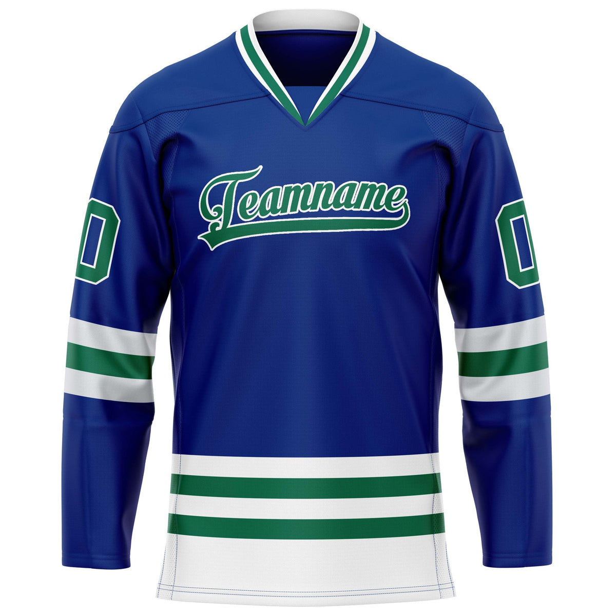 Custom Royal Kelly Green Solid Colour Hockey Jersey