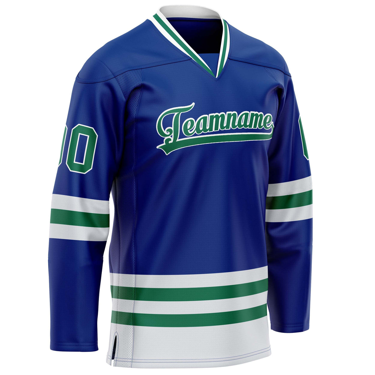 Custom Royal Kelly Green Solid Colour Hockey Jersey