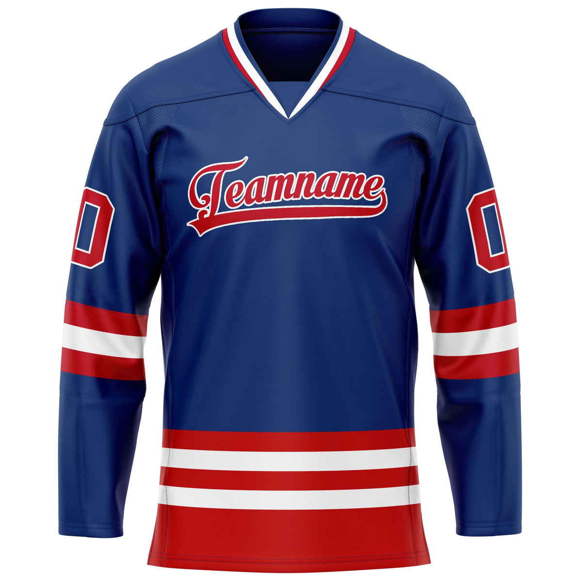 Custom Royal Red Solid Colour Hockey Jersey