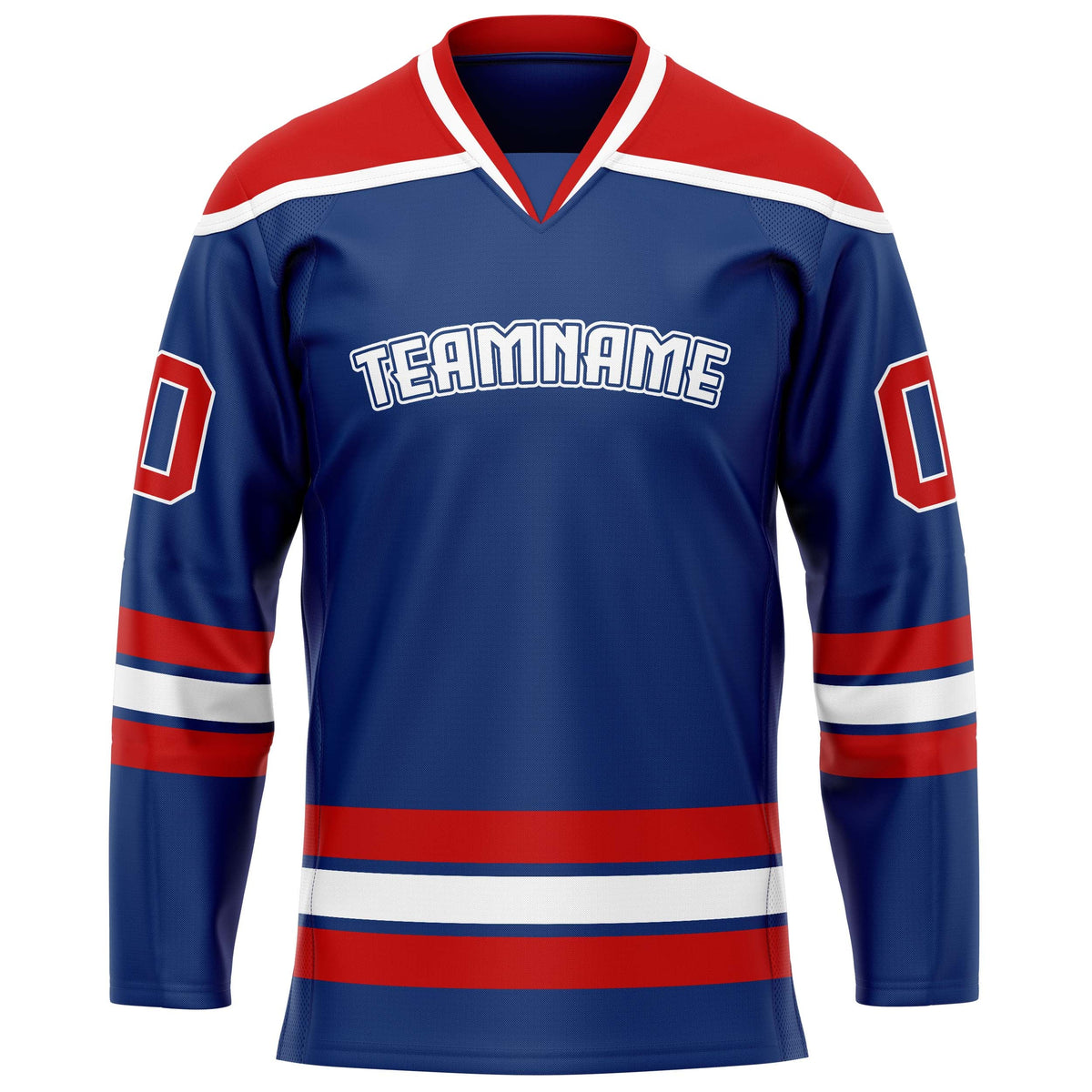 Custom Royal Red Solid Colour Hockey Jersey