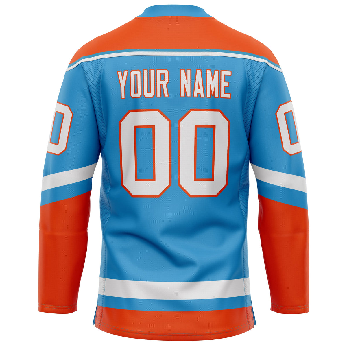 Custom Sky Blue Red Solid Colour Hockey Jersey