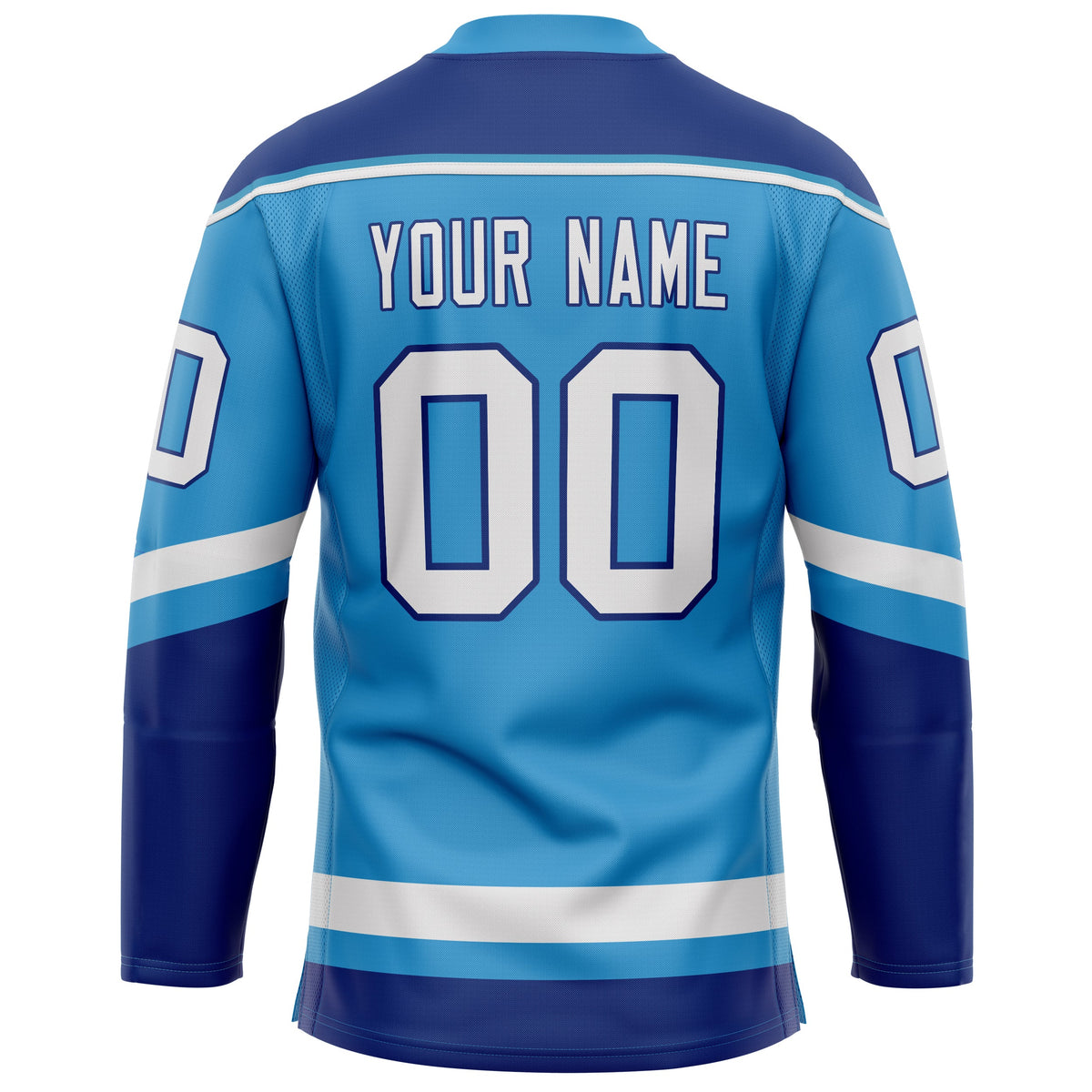 Custom Sky Blue Navy Solid Colour Hockey Jersey