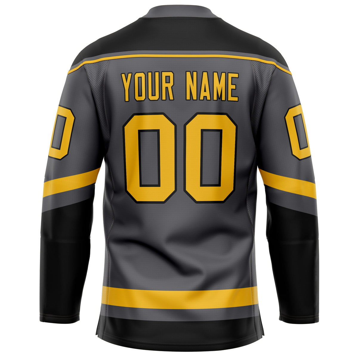 Custom Steel Gray Gold Solid Colour Hockey Jersey