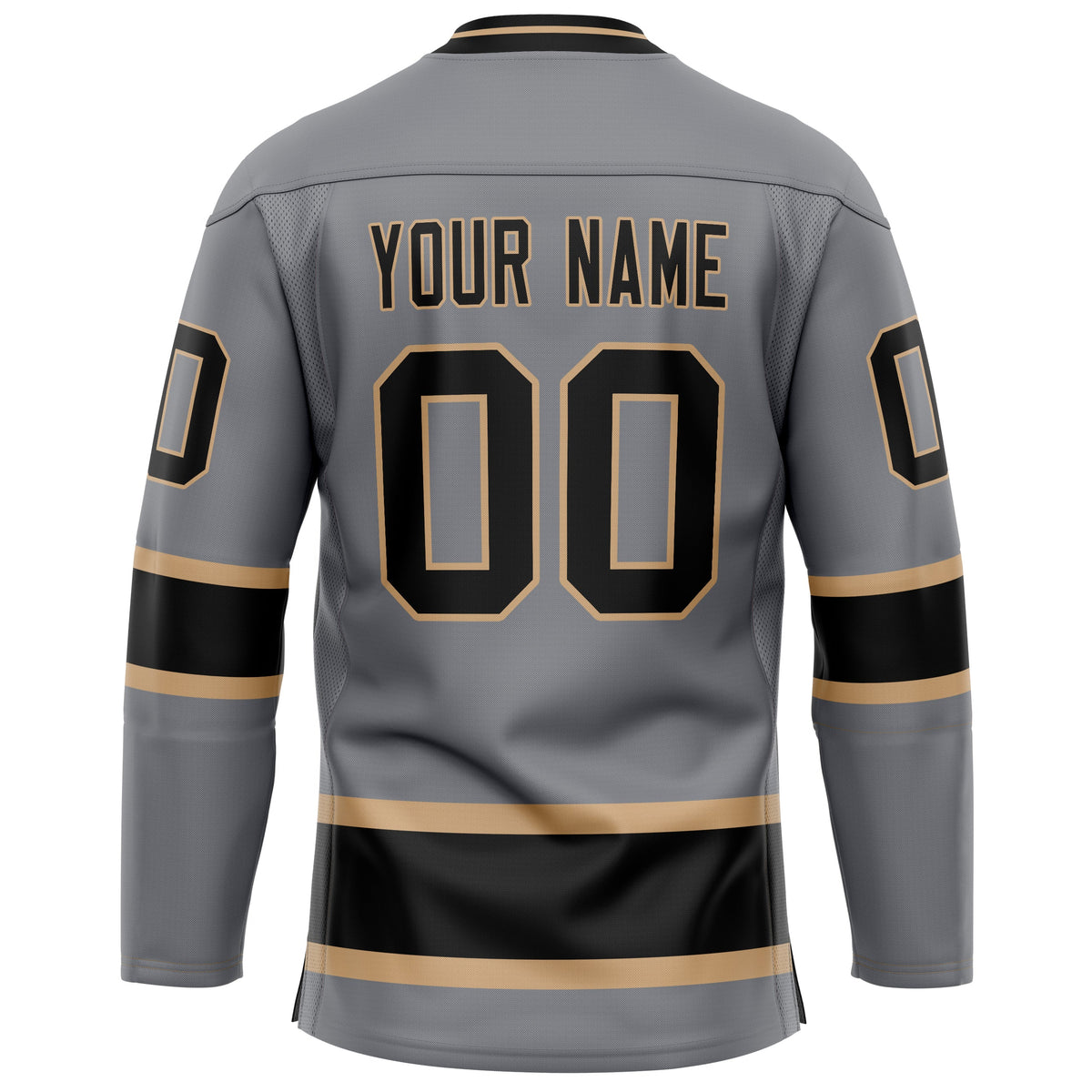 Custom Steel Gray Cream Solid Colour Hockey Jersey