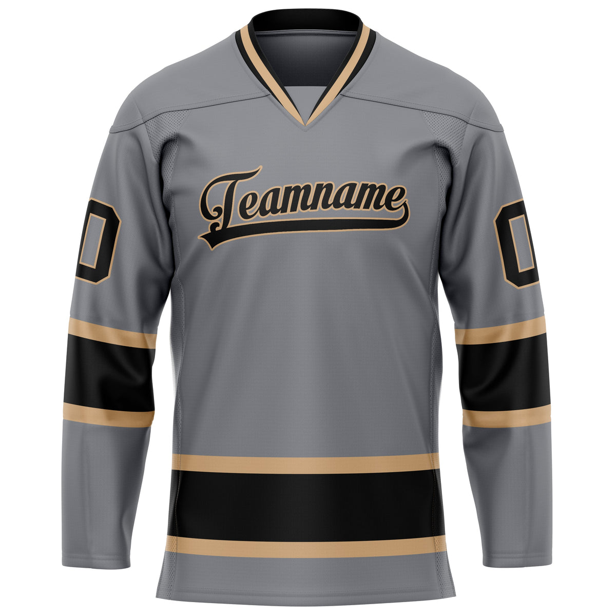 Custom Steel Gray Cream Solid Colour Hockey Jersey