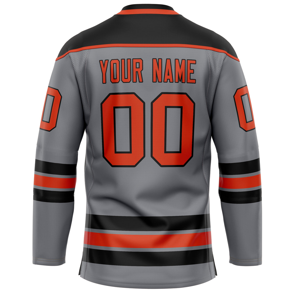 Custom Steel Gray Red Solid Colour Hockey Jersey