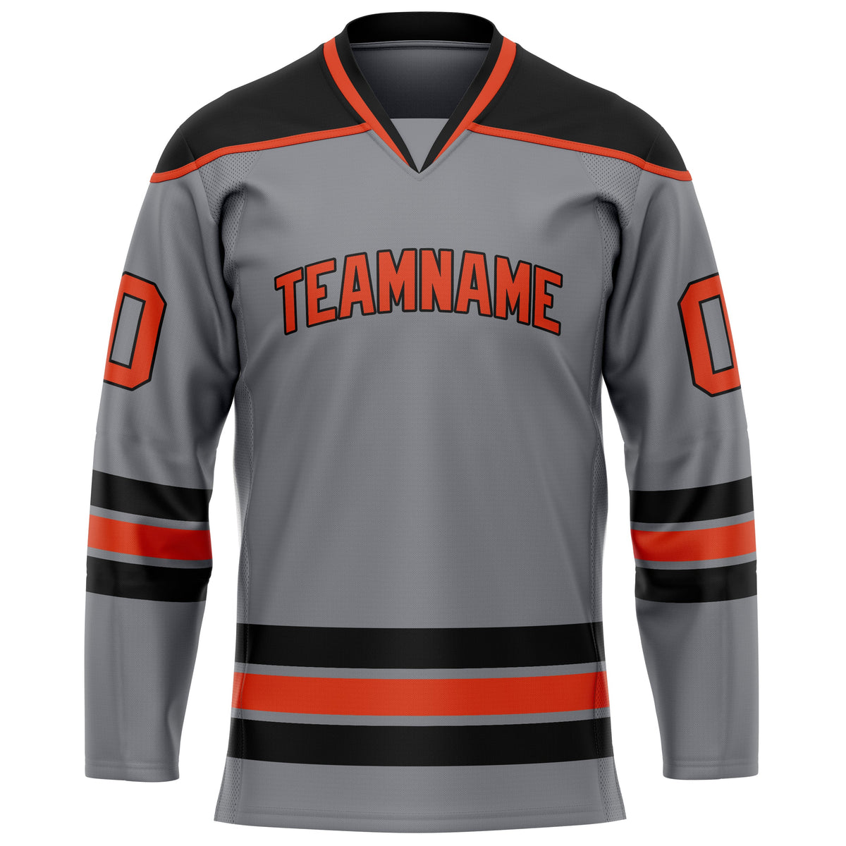 Custom Steel Gray Red Solid Colour Hockey Jersey