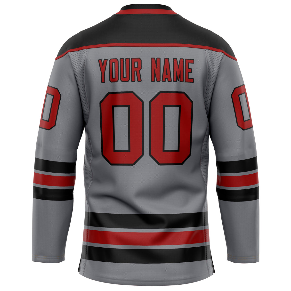 Custom Steel Gray Crimson Solid Colour Hockey Jersey