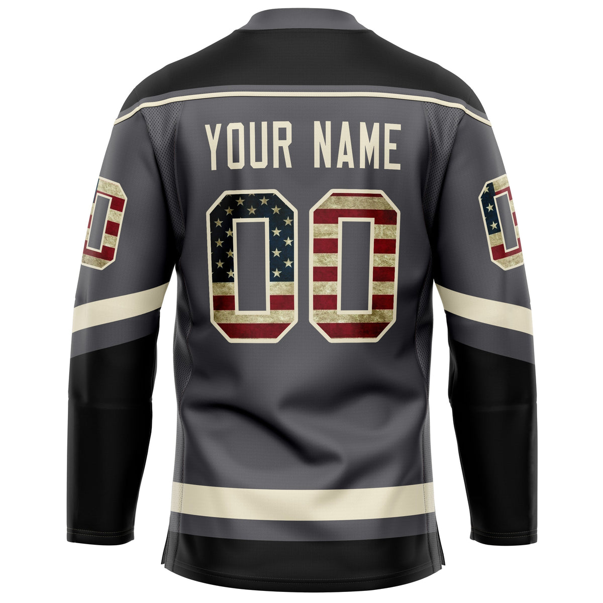 Custom Steel Gray Cream Solid Colour Hockey Jersey