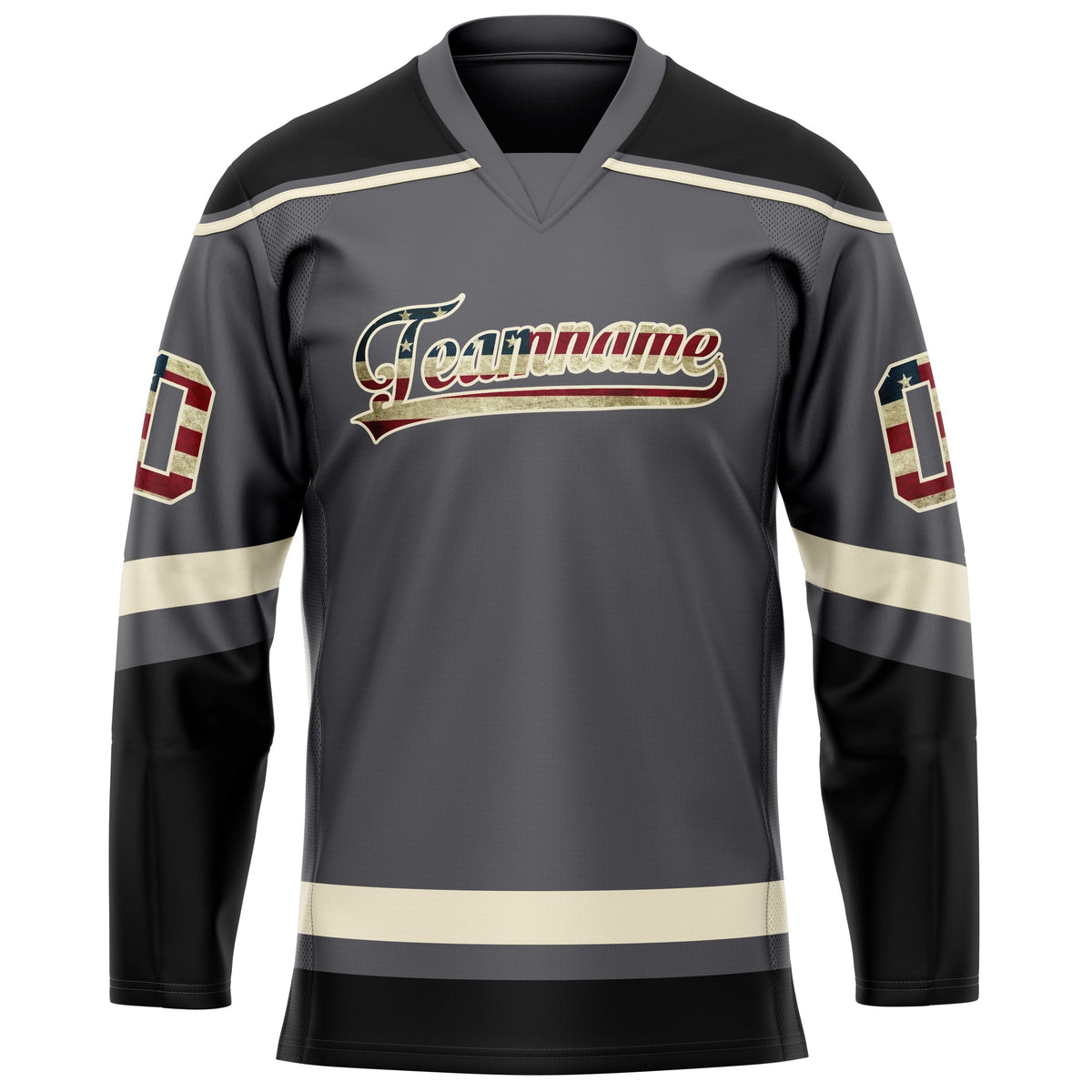 Custom Steel Gray Cream Solid Colour Hockey Jersey