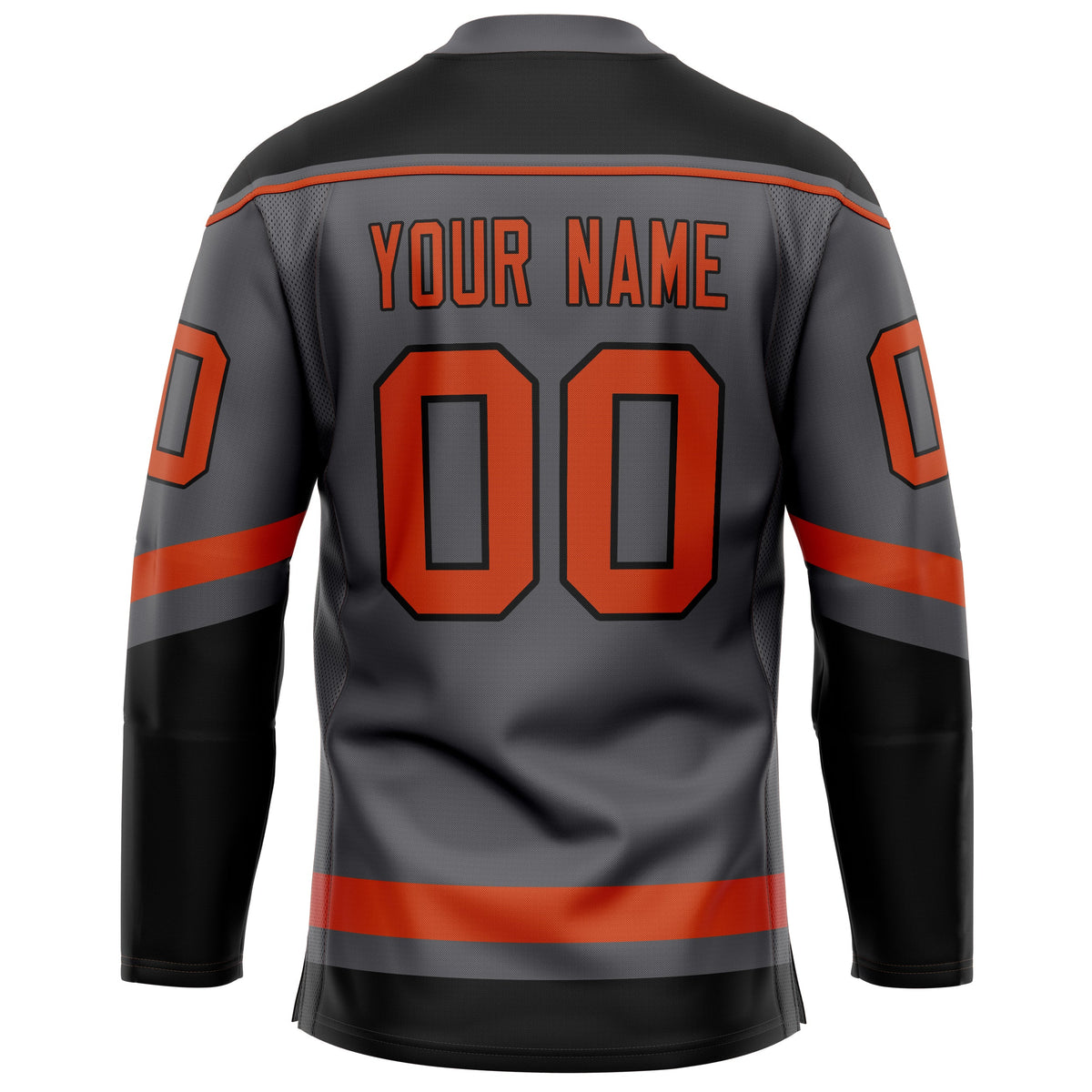 Custom Steel Gray Red Solid Colour Hockey Jersey