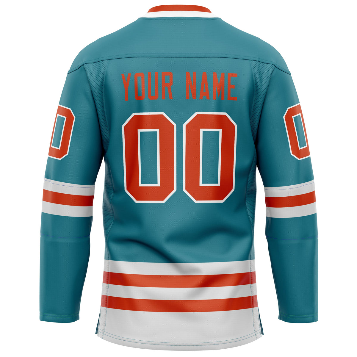 Custom Teal Red Solid Colour Hockey Jersey