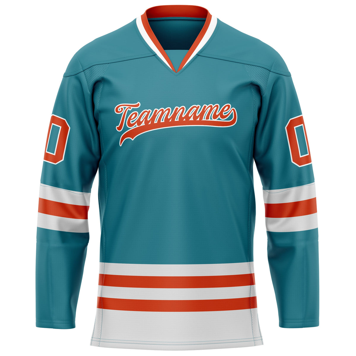 Custom Teal Red Solid Colour Hockey Jersey