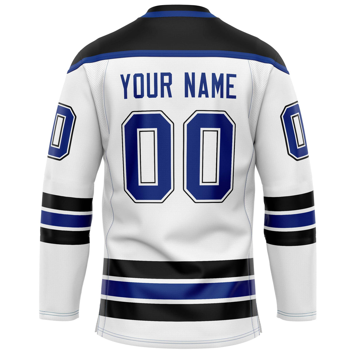 Custom White Black Solid Colour Hockey Jersey