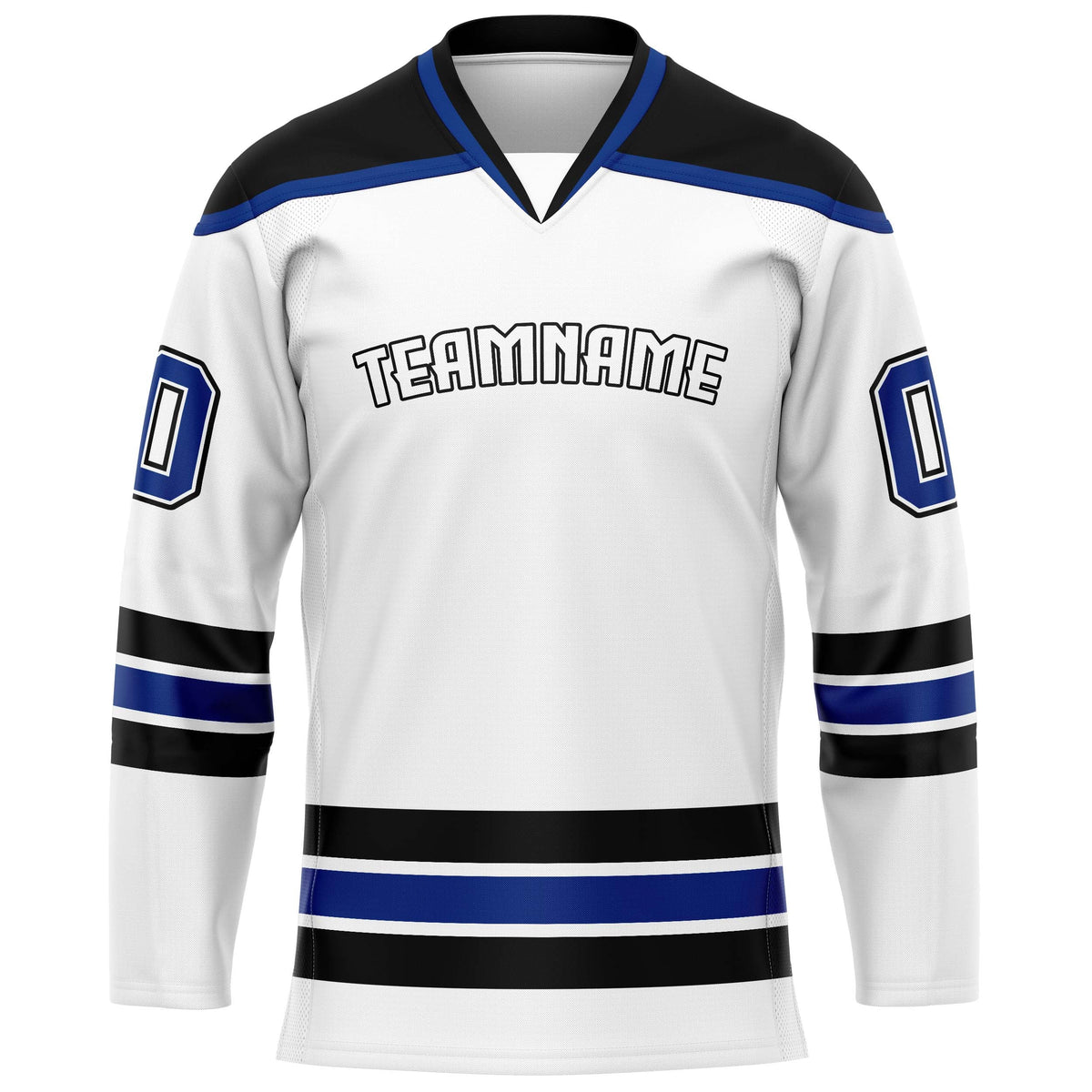 Custom White Black Solid Colour Hockey Jersey