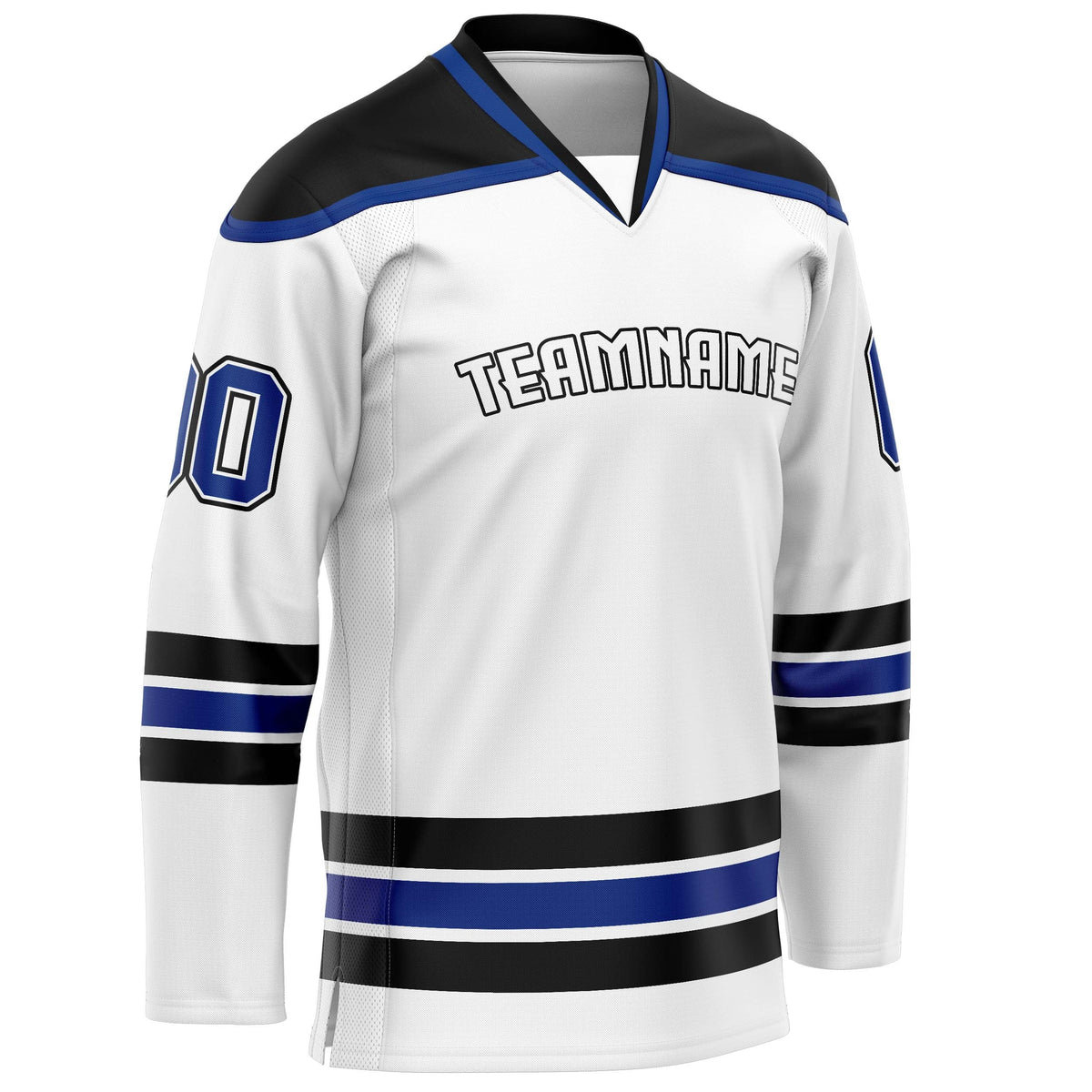 Custom White Black Solid Colour Hockey Jersey