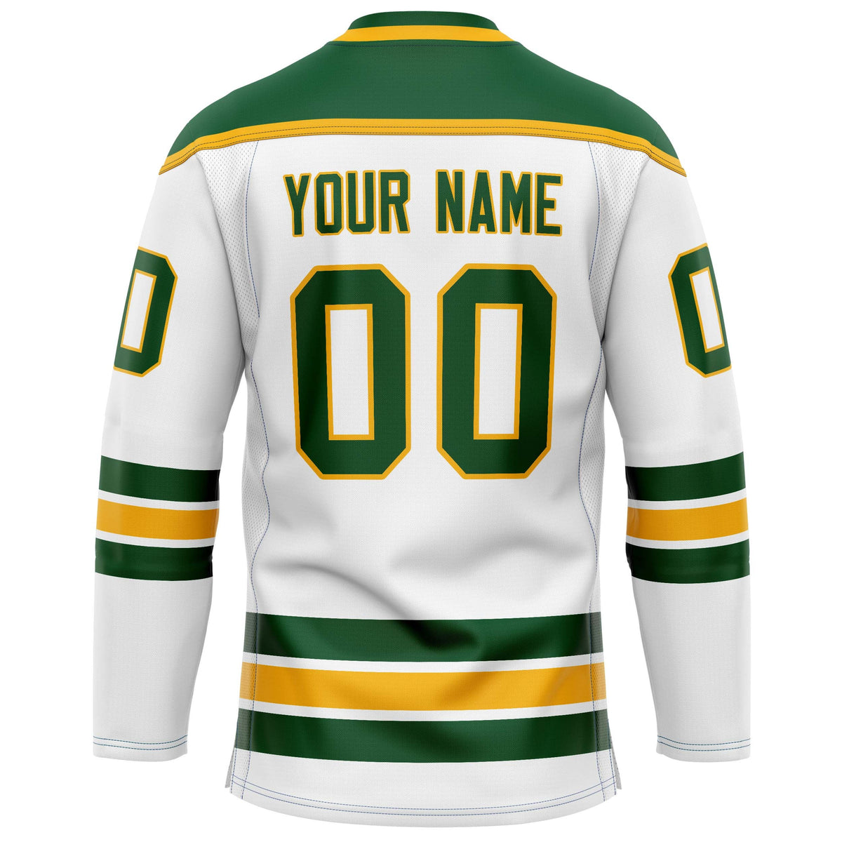 Custom White Kelly Green Solid Colour Hockey Jersey