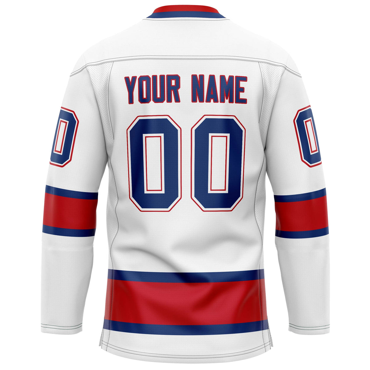 Custom White Red Solid Colour Hockey Jersey