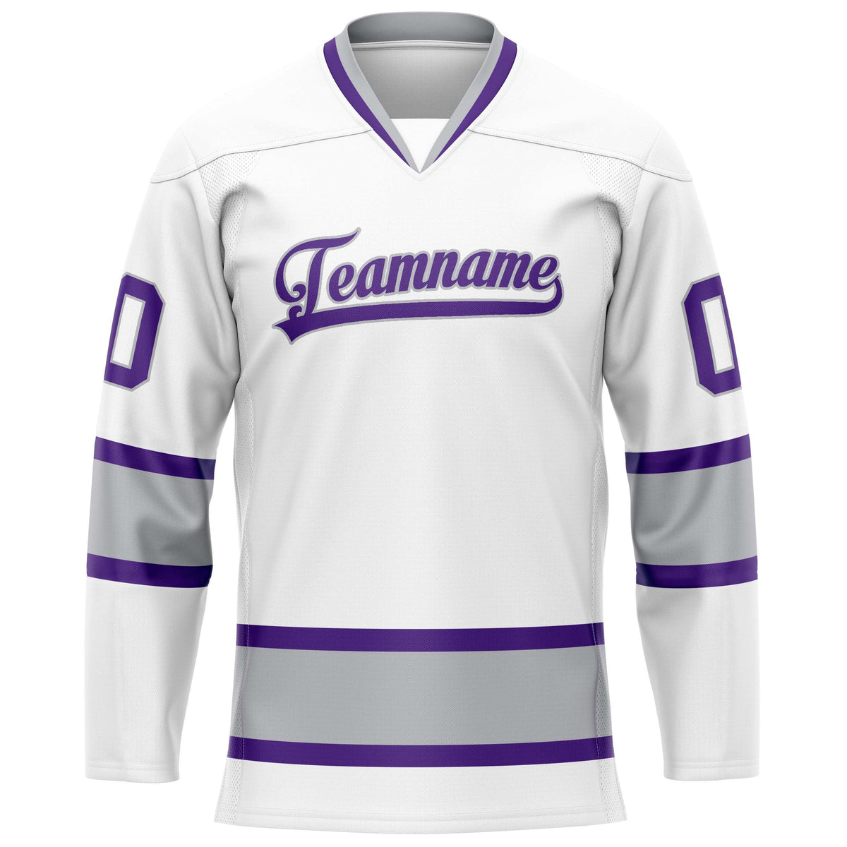 Custom White Purple Solid Colour Hockey Jersey