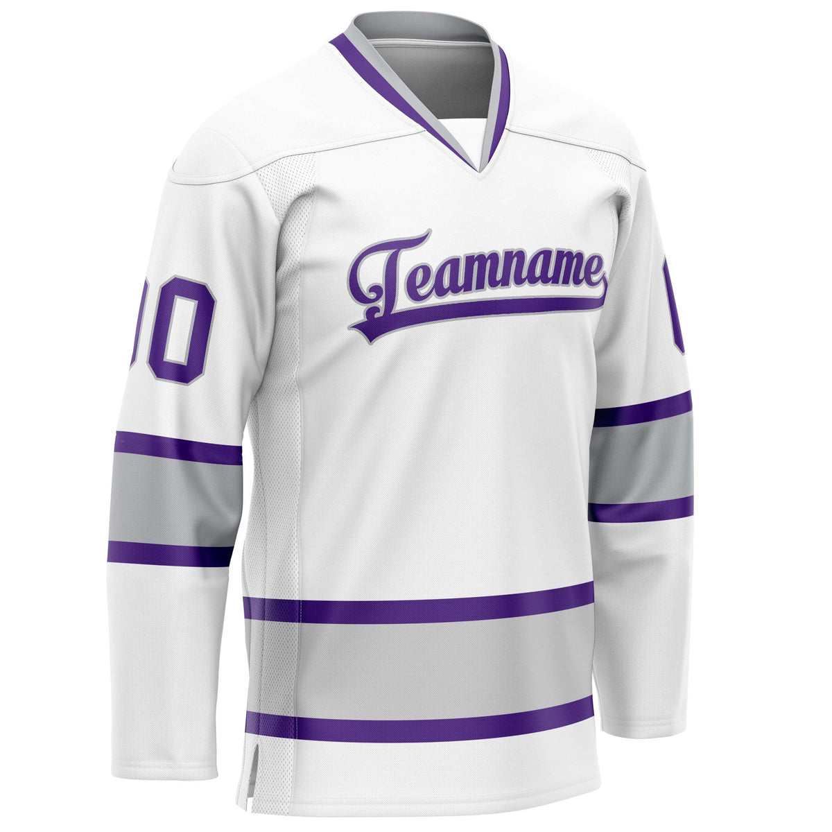 Custom White Purple Solid Colour Hockey Jersey