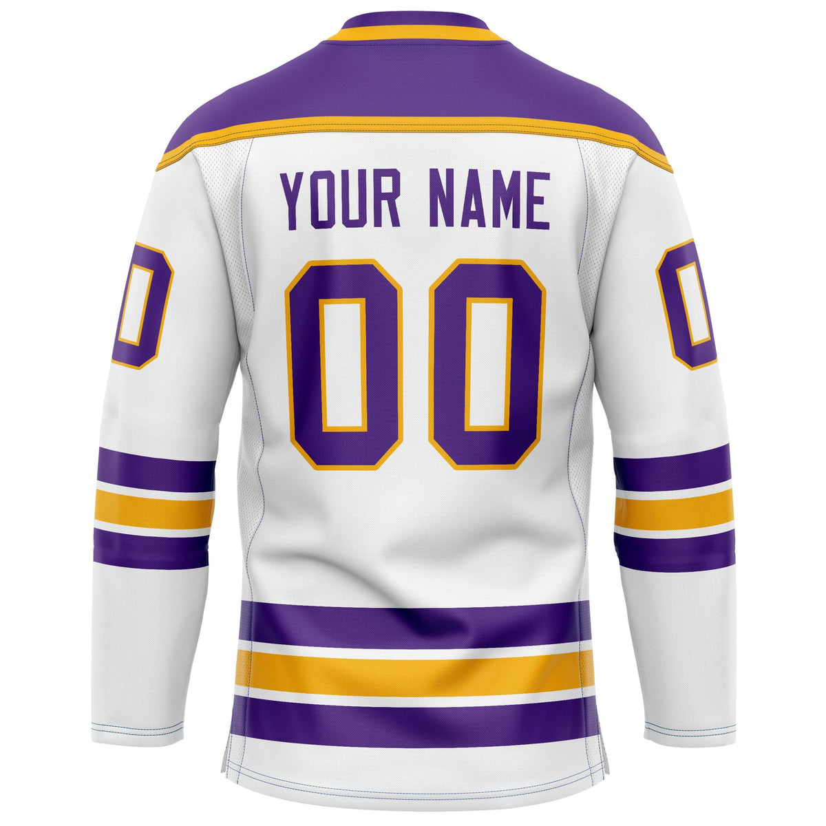 Custom White Purple Solid Colour Hockey Jersey