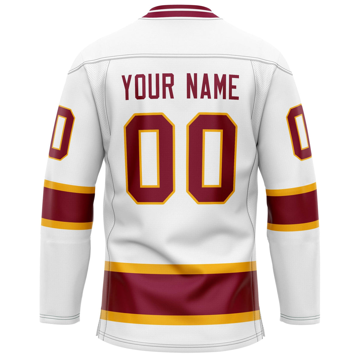 Custom White Crimson Solid Colour Hockey Jersey