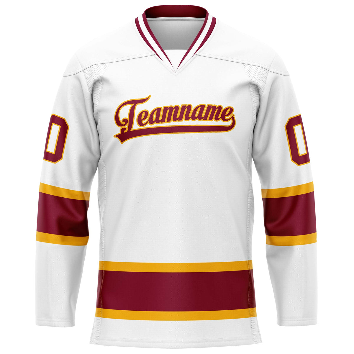 Custom White Crimson Solid Colour Hockey Jersey