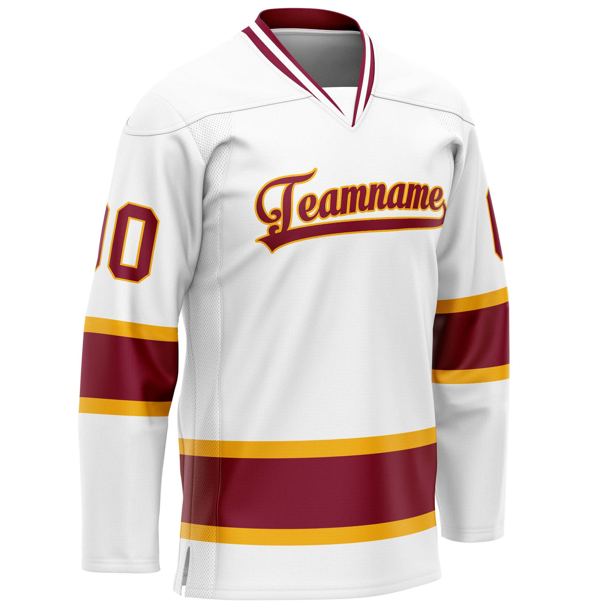 Custom White Crimson Solid Colour Hockey Jersey