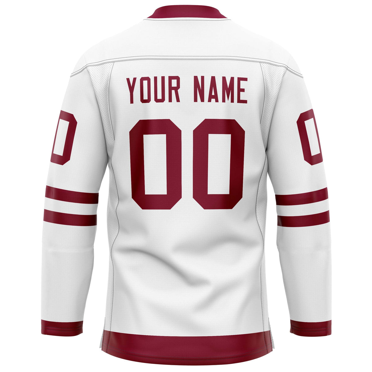 Custom White Crimson Solid Colour Hockey Jersey