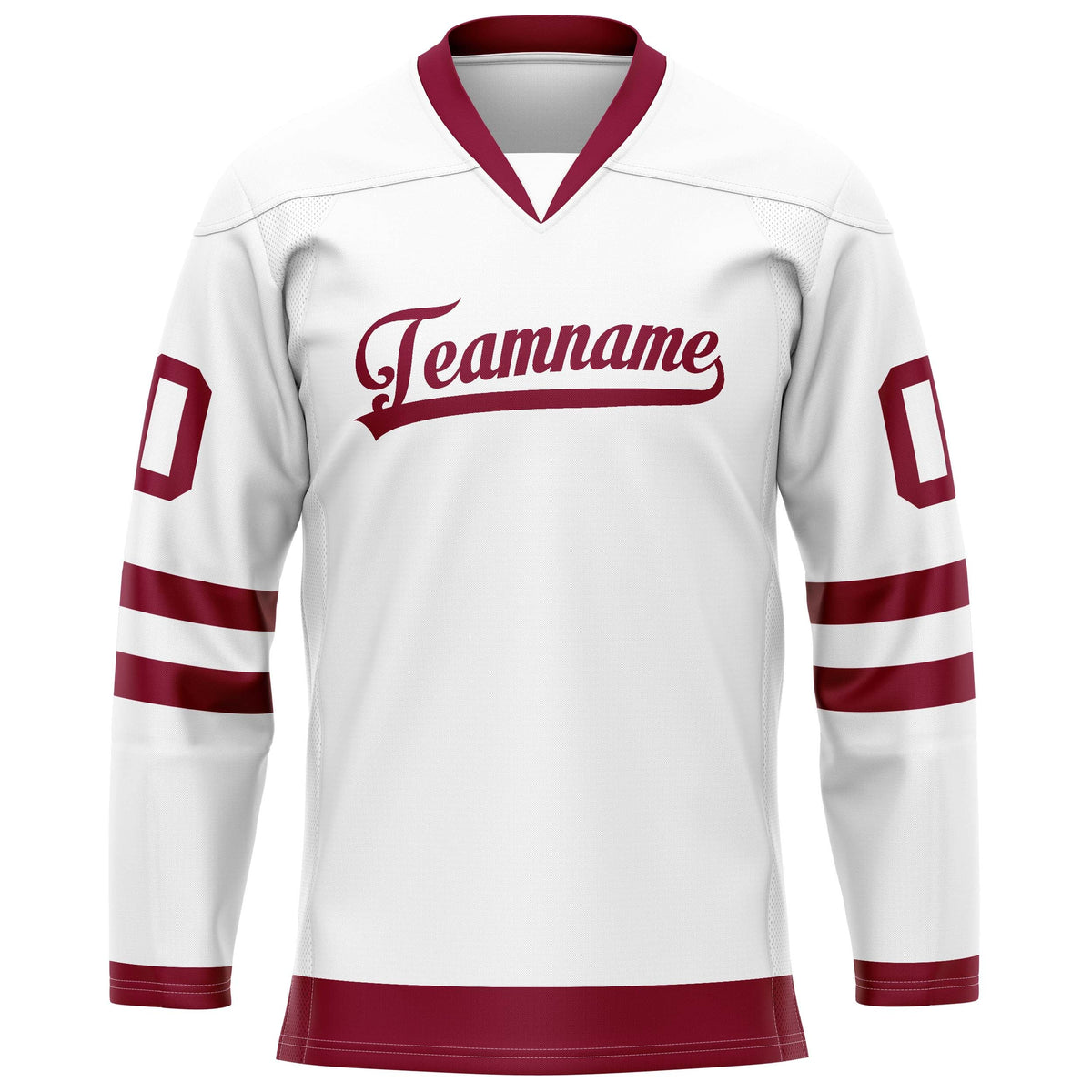 Custom White Crimson Solid Colour Hockey Jersey