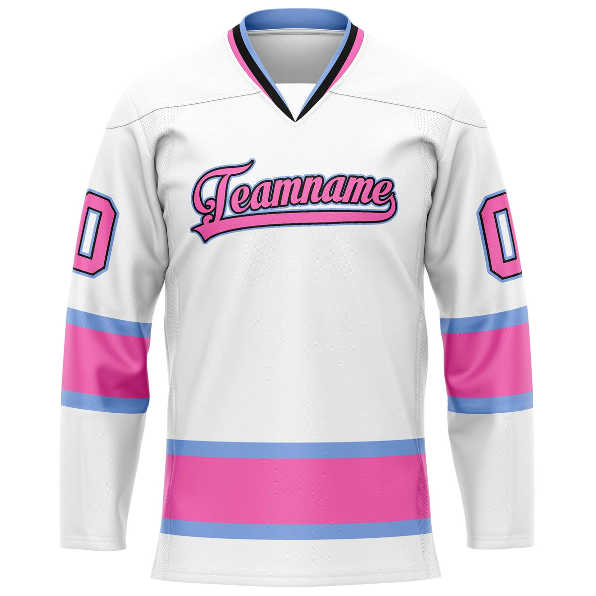 Custom White Pink Solid Colour Hockey Jersey