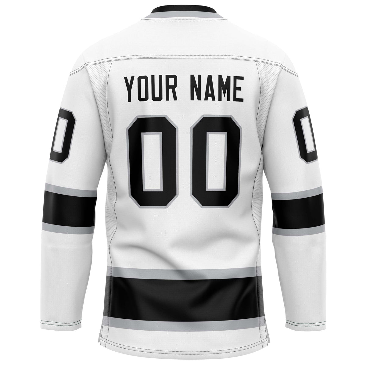 Custom White Black Solid Colour Hockey Jersey