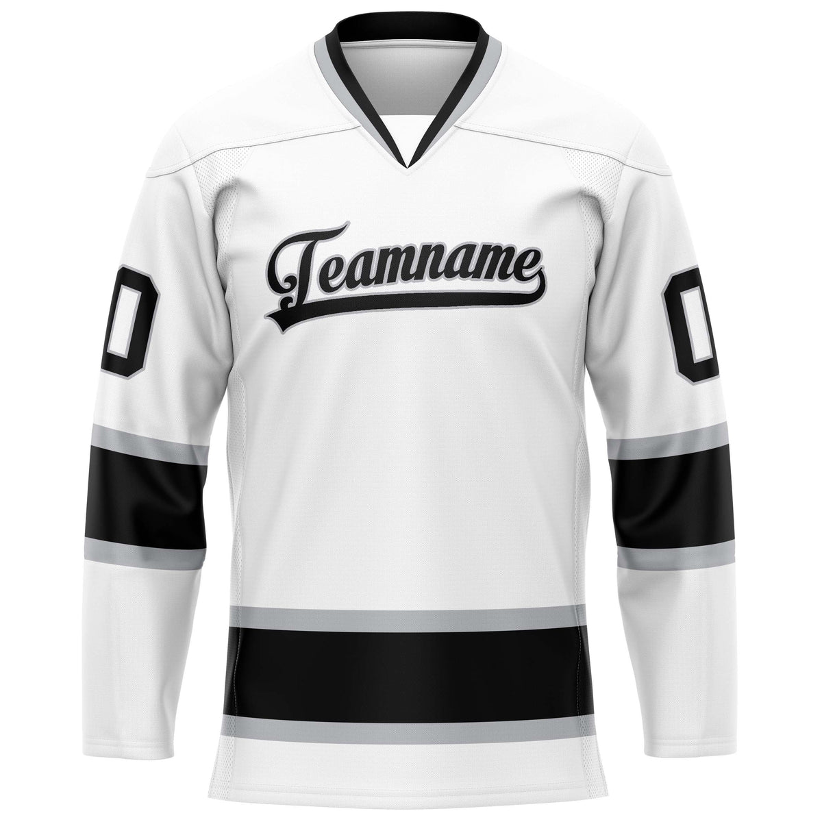 Custom White Black Solid Colour Hockey Jersey