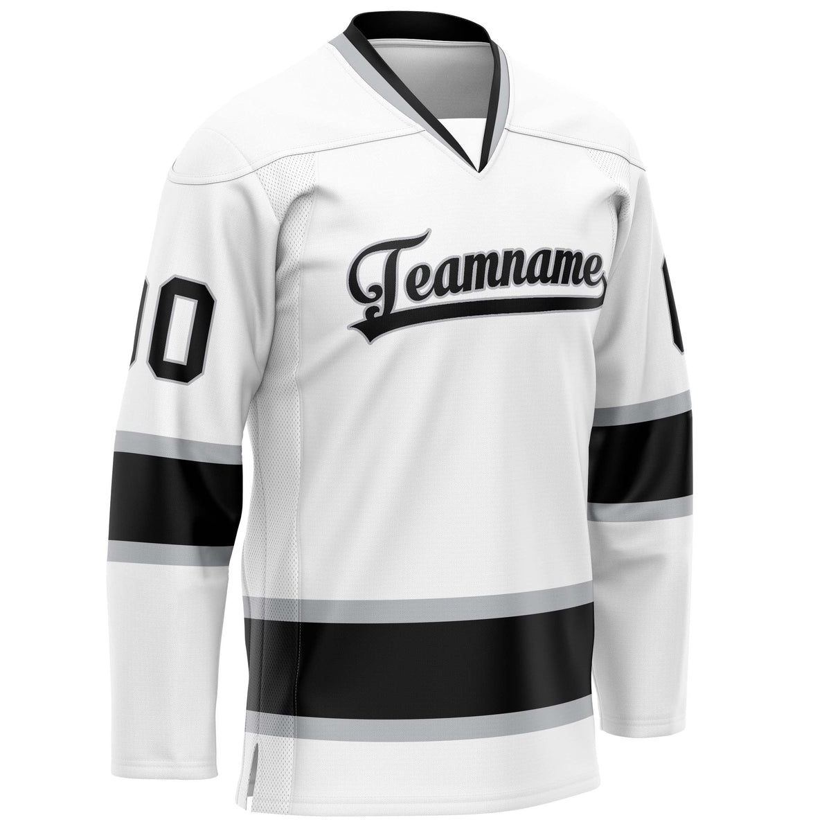 Custom White Black Solid Colour Hockey Jersey