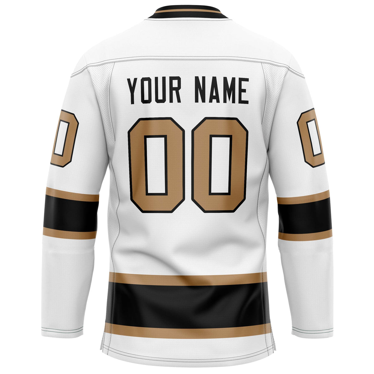 Custom White Old Gold Solid Colour Hockey Jersey