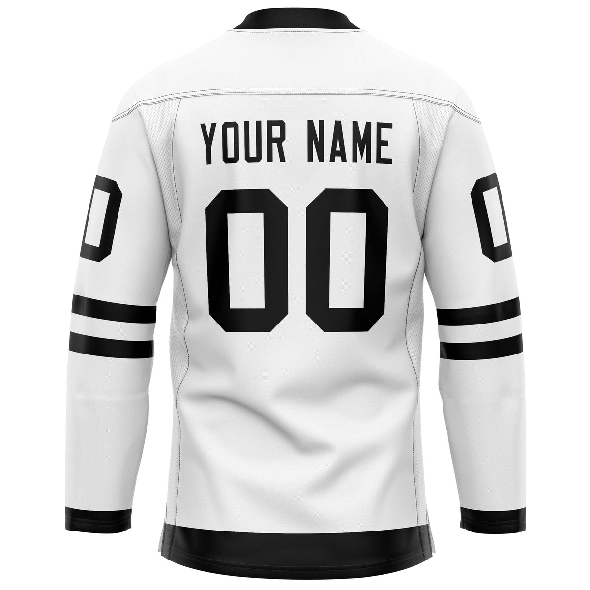 Custom White Black Solid Colour Hockey Jersey